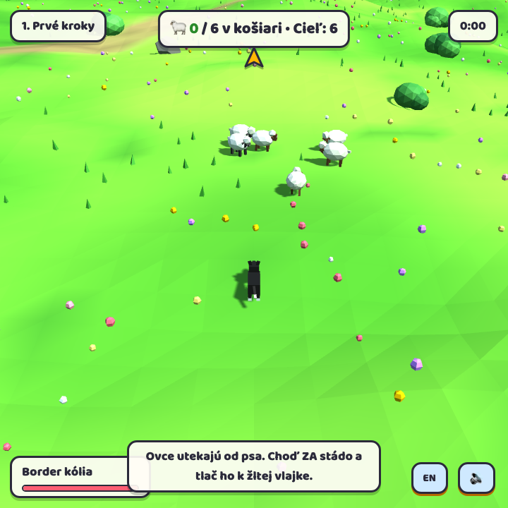 Gameplay screenshot of the BAA game generated by Claude Fable 5.1