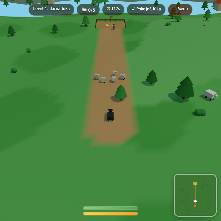 Gameplay screenshot hry BAA vygenerovanej modelom Grok 4.5