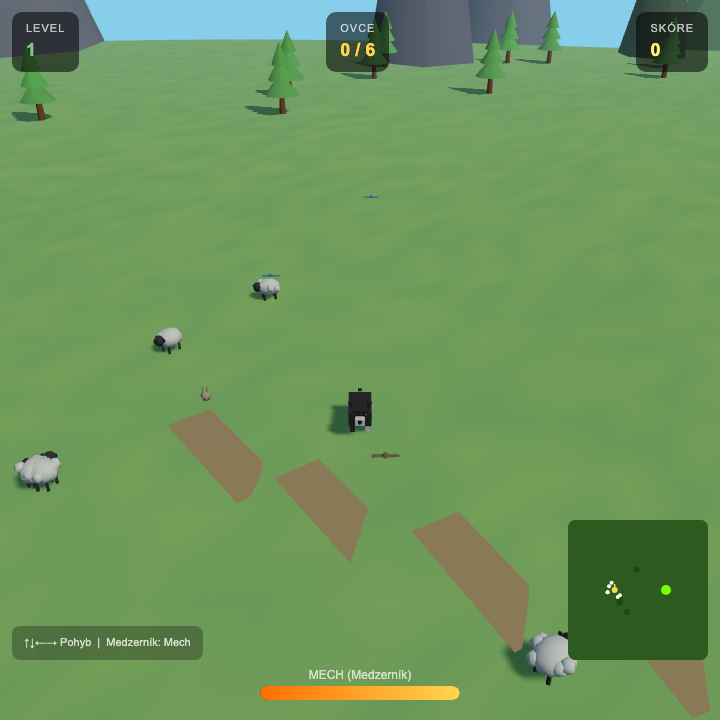 Gameplay screenshot hry BAA vygenerovanej modelom Qwen 3.6 27B ThinkingCap