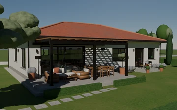 Fable 5.1 · Blender render · House and garden