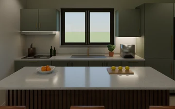 Fable 5.1 · Blender render · Kitchen