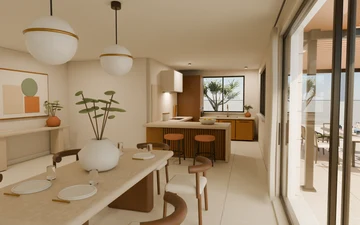 GPT-6 Astra · Blender render · Kitchen and dining room