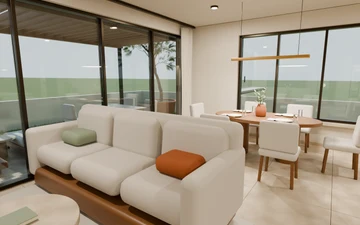 GPT-6 Astra High · Blender render · Living room and terrace