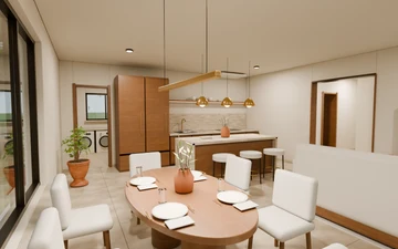 GPT-6 Astra High · Blender render · Kitchen and dining room