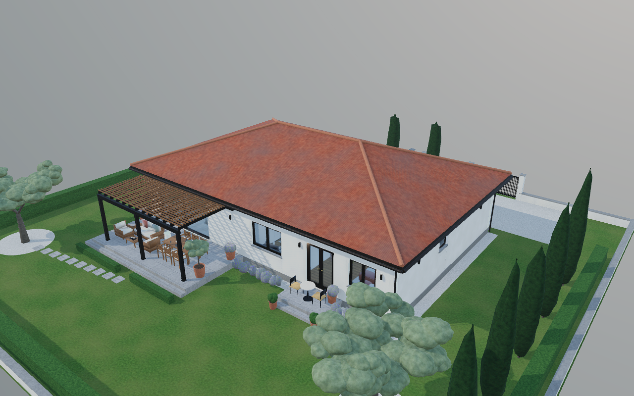 3D viewer preview of the Casa Ulivo bungalow created by Fable 5.1