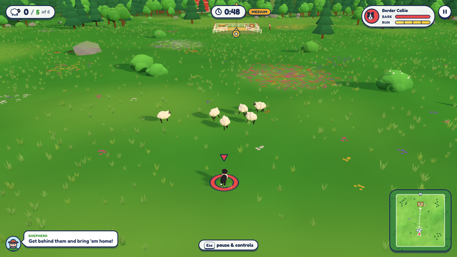 A dog and sheep in the meadow in the BAA-chmark game by Claude Opus 5.5