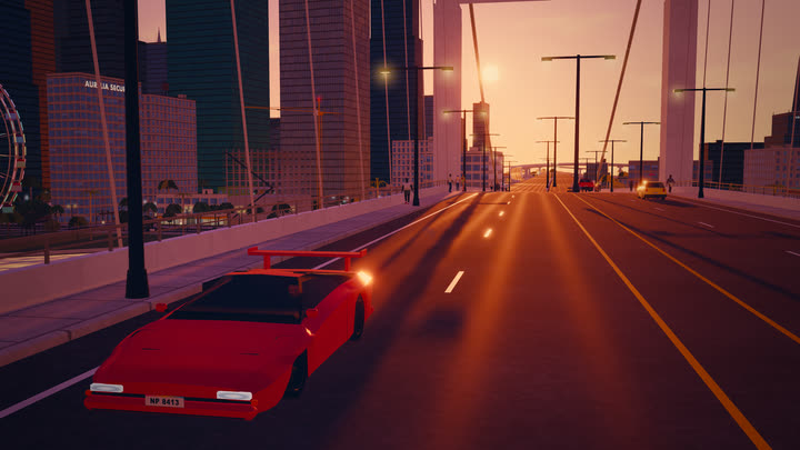 Supercar on the bridge