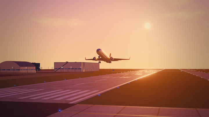 Airliner taking off
